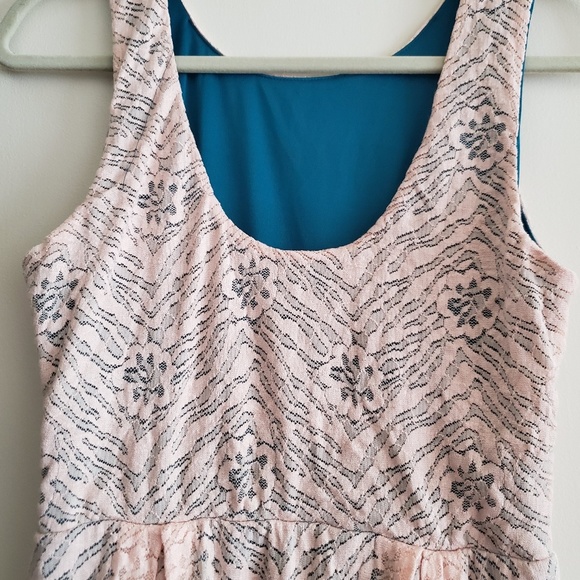 HELLO MISS | Pink & Teal Lace Sleeveless Dress - Picture 5 of 7